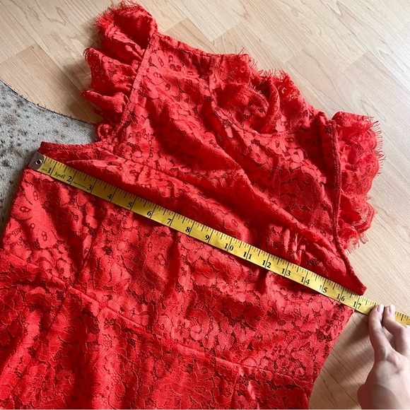 Revolve Aijek Orange‎ Into The Night Lace Mini Dress Size 3 Cocktail - Picture 9 of 10